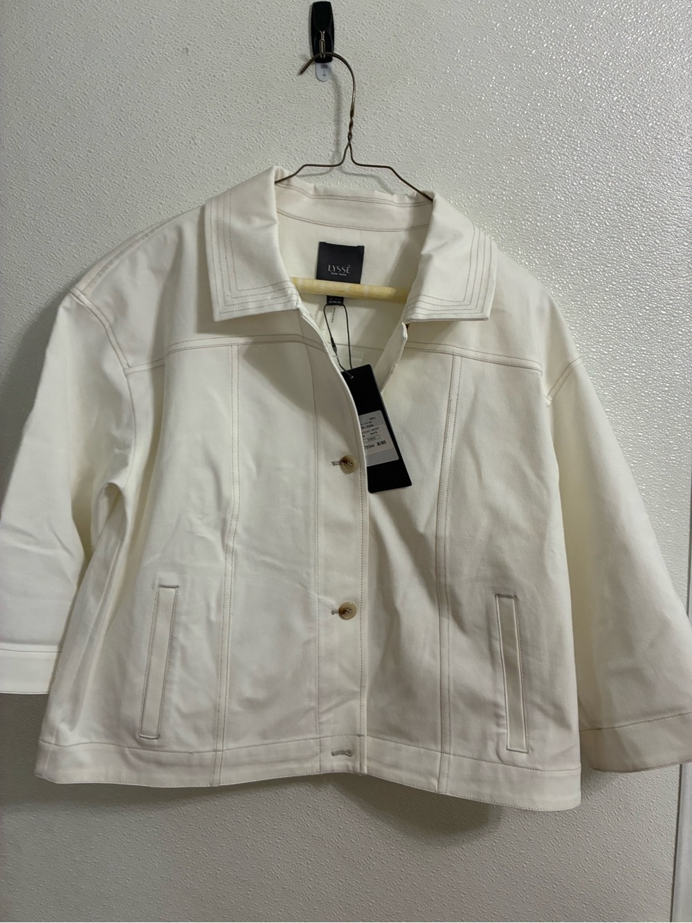 Lysse  Women's Ivory Wanderer Button-Front Crop Jacket NWT L